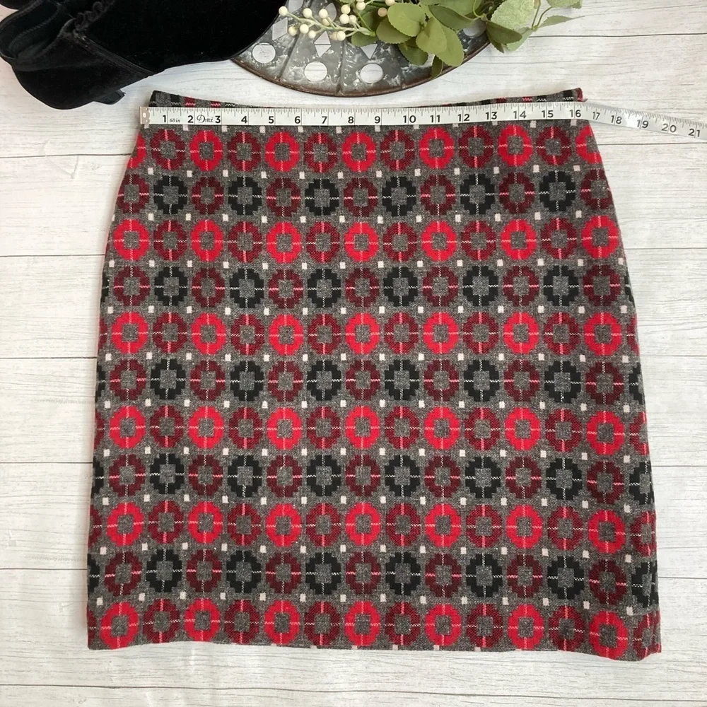 Talbots Wool Blend Geometric Mini Skirt